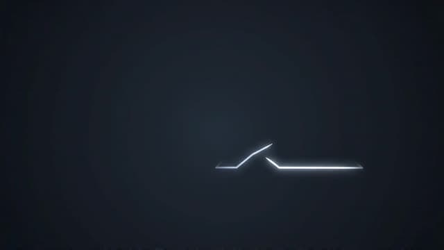 The logo's mountain outlines are drawn into view. The drawing animation originates from the right si