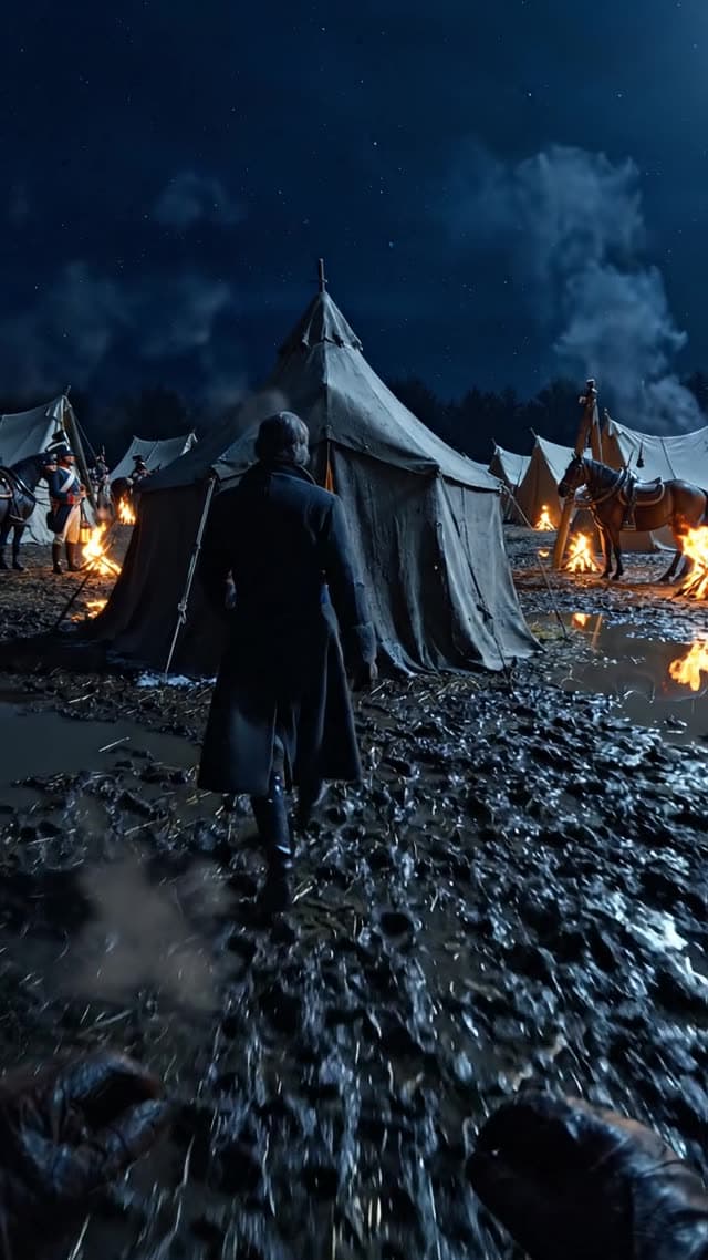 Ultra-photorealistic historical cinematic film, first-person eye-level POV, 8 seconds, 4K, 24 fps, a